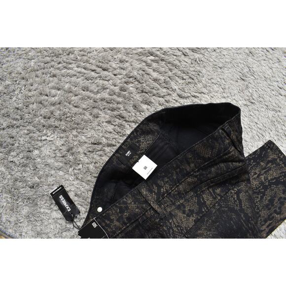 New Express Skinny Jeans Black Size 8R Cotton Blend Skinny Mid Rise - Picture 9 of 10